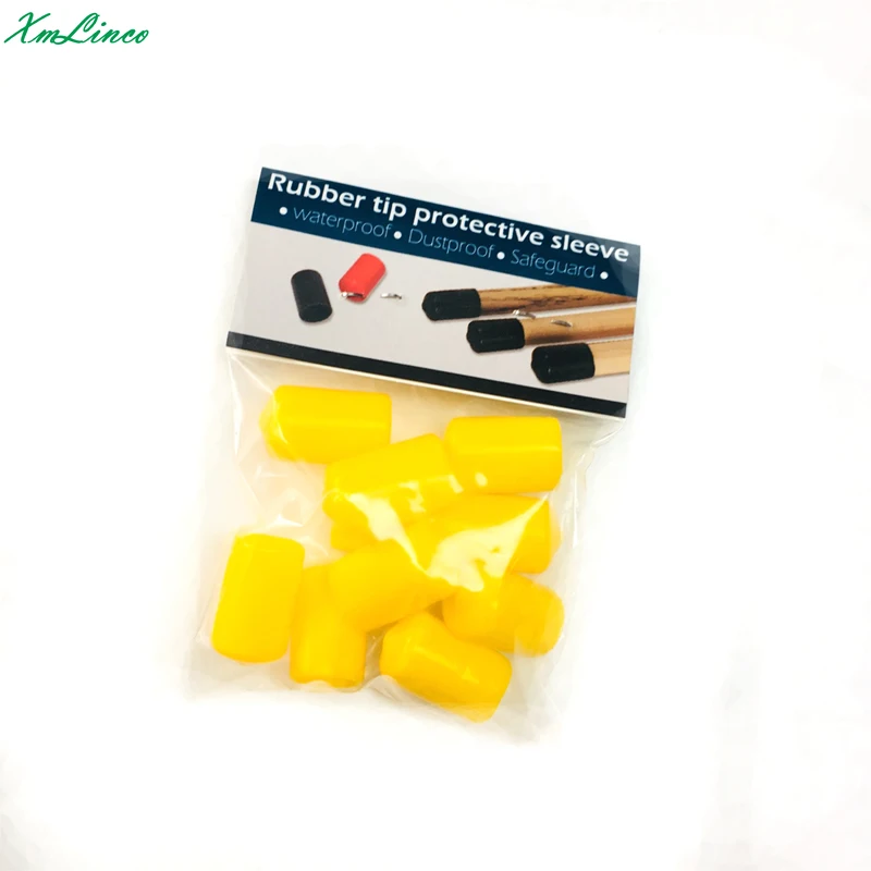 

10pcs/lot size 10mm/11.5mm/13mm yellow color rubber billiard carom snooker pool cue tip protector freeshipping