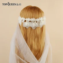 TOPQUEEN HP185 свадебная тиара и корона для волос невесты ювелирные изделия ручной работы, шелковые лепестки для свадеб аксессуары для волос; Свадебные тиара