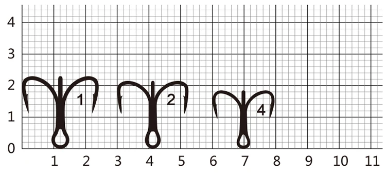 três anchor fishhooks alto aço carbono agudos