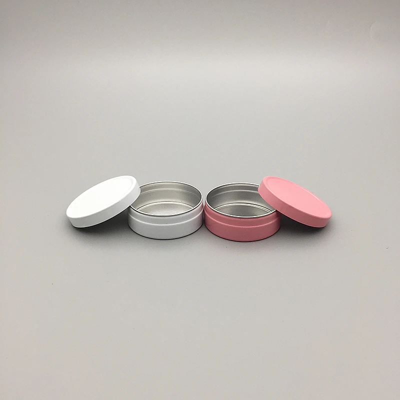 10 г пустые круглые алюминиевые бальзам для губ банки для косметическая упаковка, белый/розовый из металла Косметические Jar Контейнер, банка для крема бутылка с крышкой