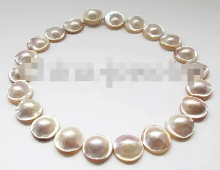 

song voge gem nanJ1412 big size natural white blister Mabe pearl necklace