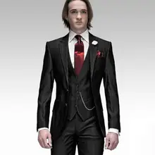 В полоску Нотч Два Butttons красный галстук модные для мужчин костюмы костюм из Best продажи высокое качество Slim Fit Terno Maculino