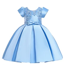 Детское Новогоднее праздничное платье рождественское платье принцессы с объемными розами для маленьких девочек Свадебный костюм для девочек