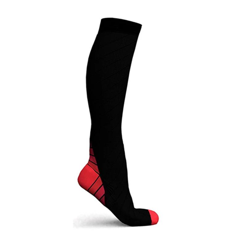 Универсальные высококачественные длинные спортивные носки для мужчин, компрессионные модные носки, Нескользящие, для футбола, игры в футбол, для мужчин, женщин, код - Цвет: Красный