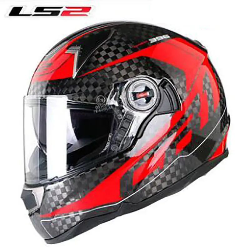 LS2 FF396 12KCarbon волокно шлем полный лицо мотоциклетный шлем с двойным козырьком гоночный мотокросс шлем Casco capacetes - Цвет: 3