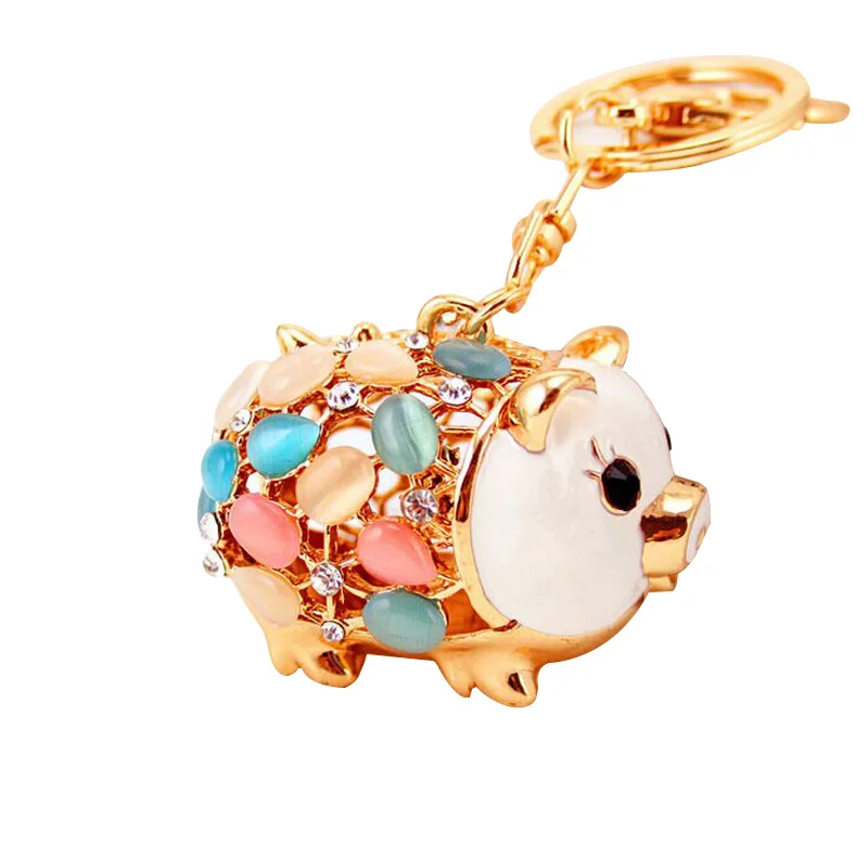 

Rhinestone Crystal Cartoon Pig Keyrings Keychains for lover christmas Gift Pendant Purse Bag Buckle key chains holder Chaveiro