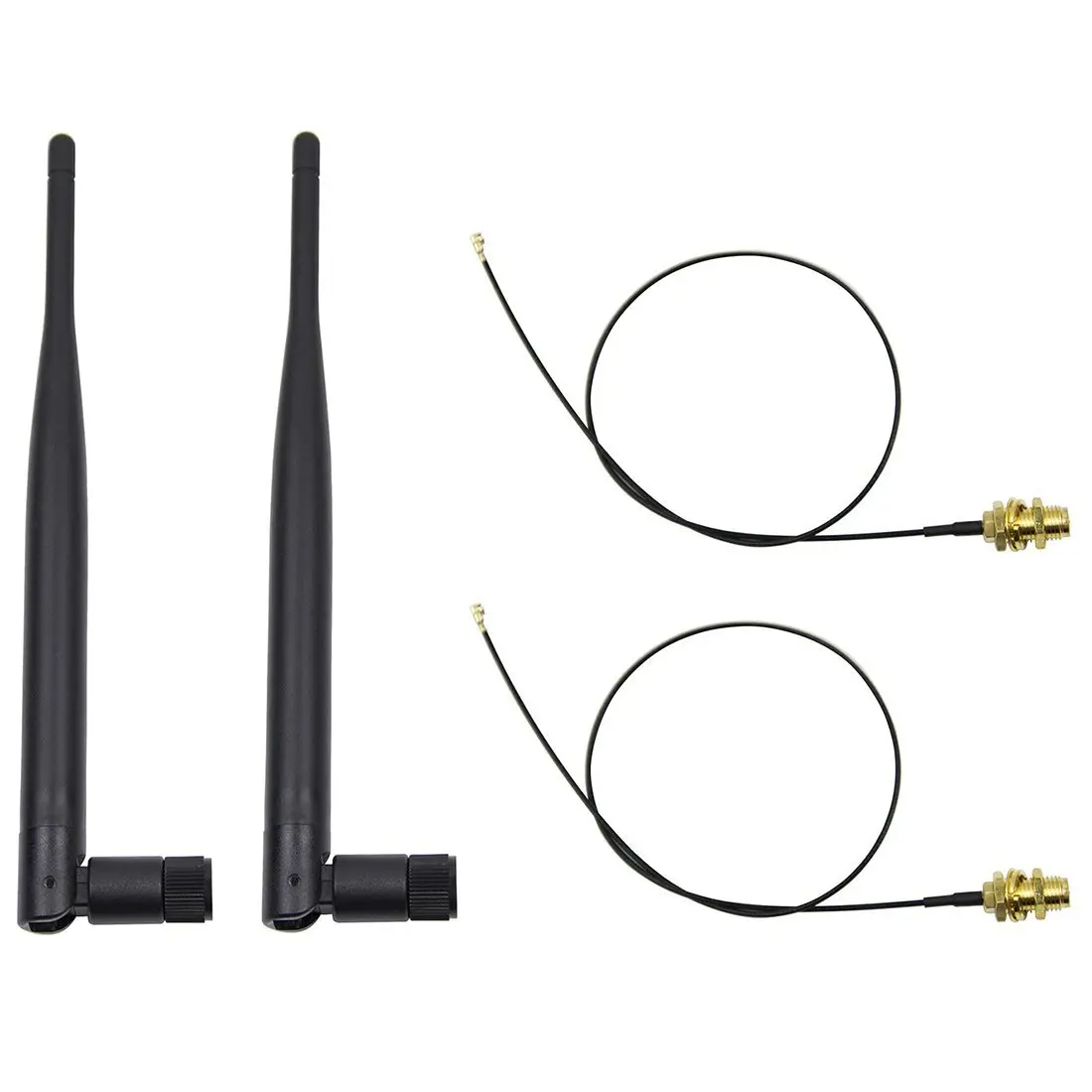 TTKK 2 x 6dBi 2,4 ГГц 5 ГГц Двухдиапазонная WiFi RP-SMA антенна+ 2x35 см U. fl/кабель IPEX