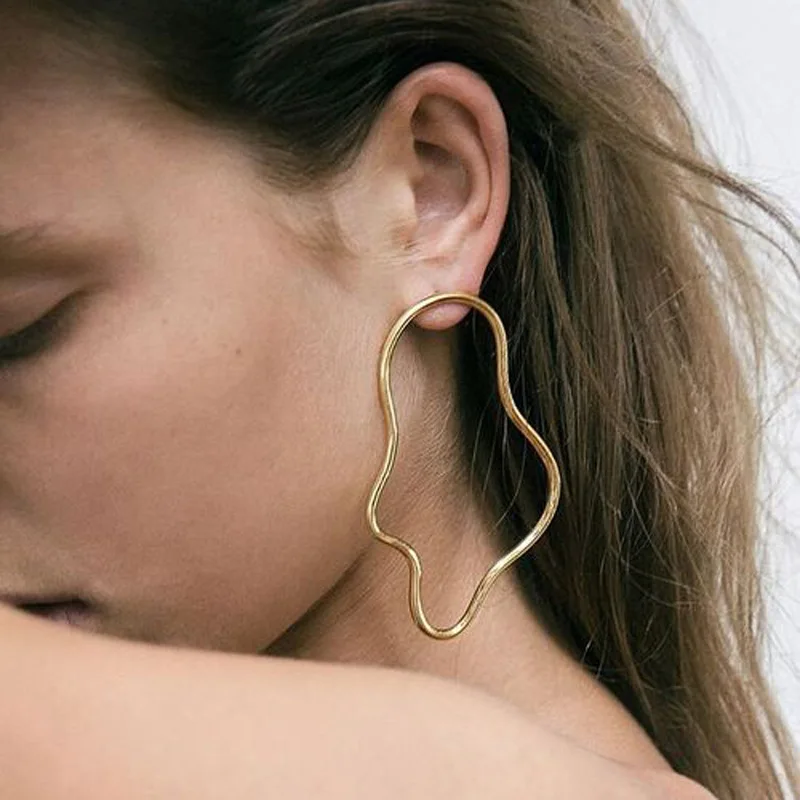 Minimalist Gold Silver Drop Earring