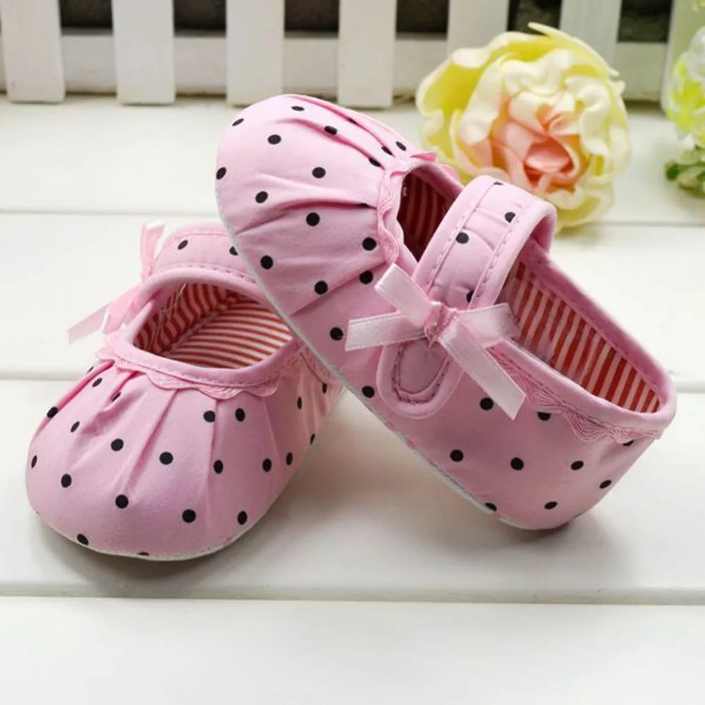 2017 new baby girls first walkers shoes polka dot prewalker toddler baby girls shoes size 1