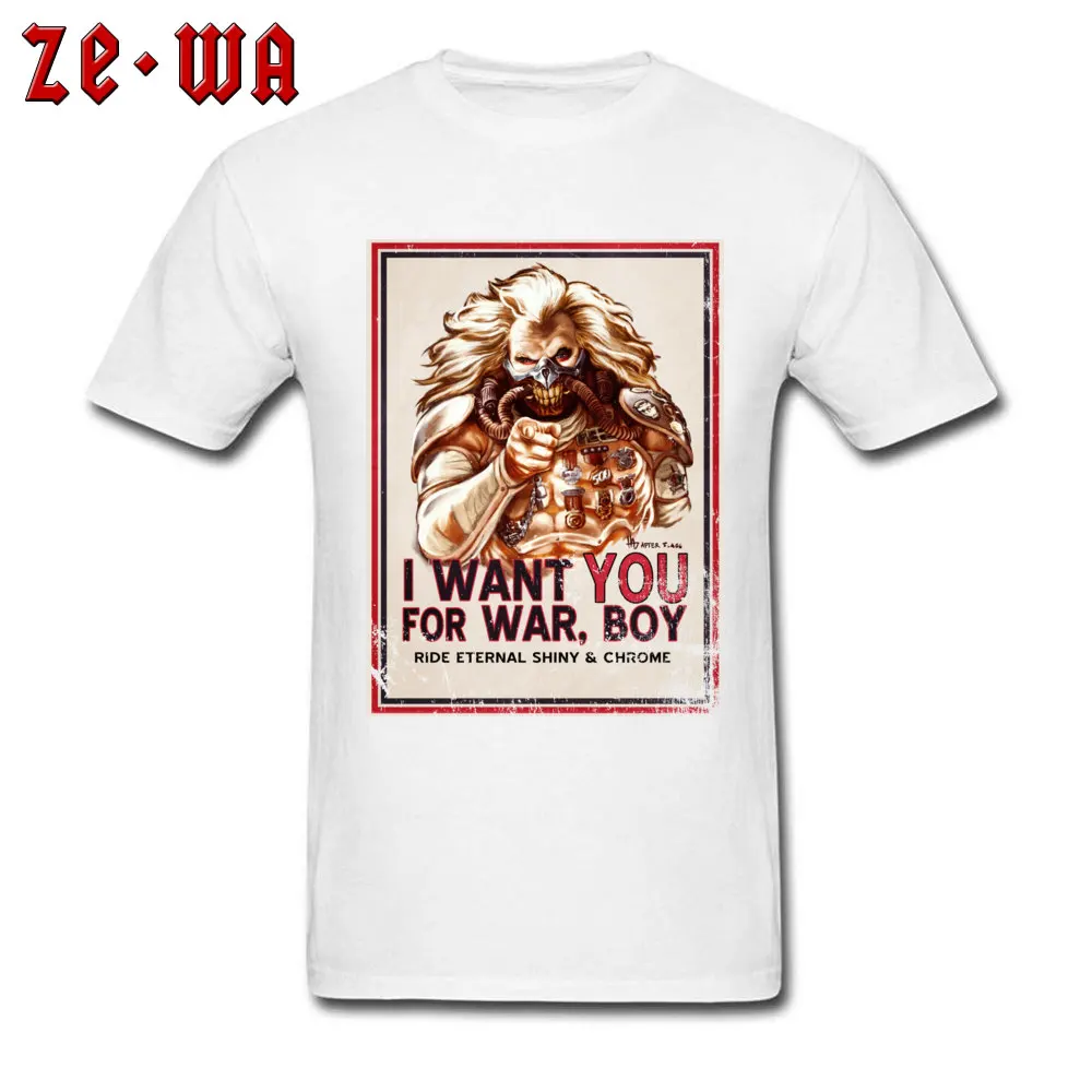 Tops Shirt Summer T Shirts Summer/Fall New Arrival Casual Short Sleeve Pure Cotton Crewneck Men T-shirts Casual I Want YOU for War Boy white