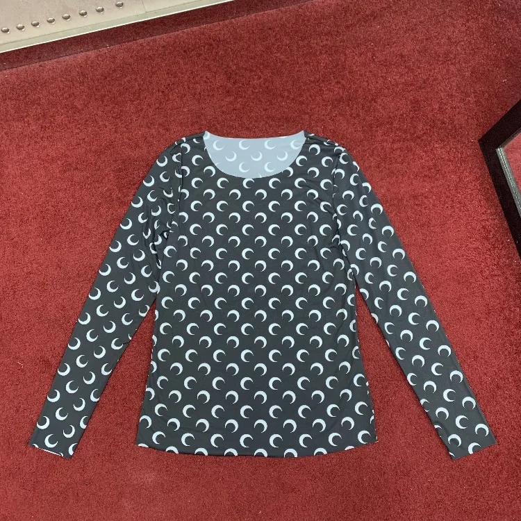 

Fashion print women's Tee New 2019 spring autumn long sleeves Stretch T-shirts A415