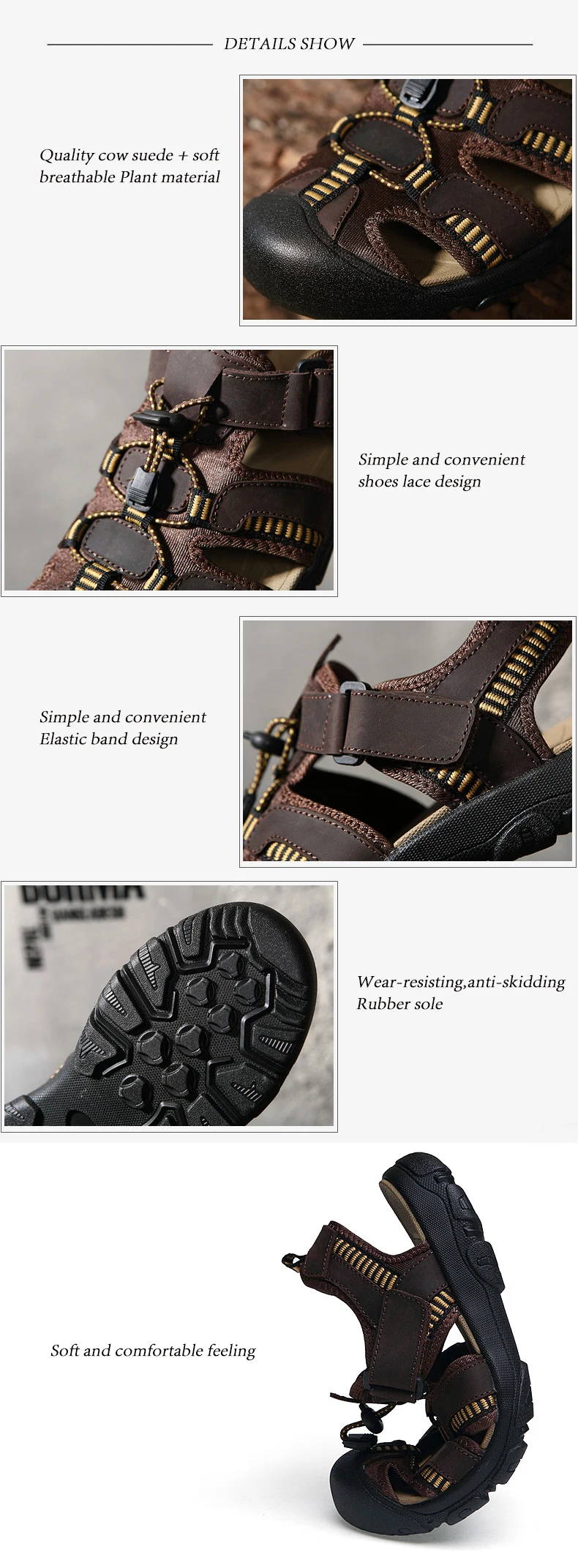 Классические качественные мужские сандалии из натуральной кожи; удобная мужская летняя обувь; удобные пляжные сандалии; износостойкая мужская обувь