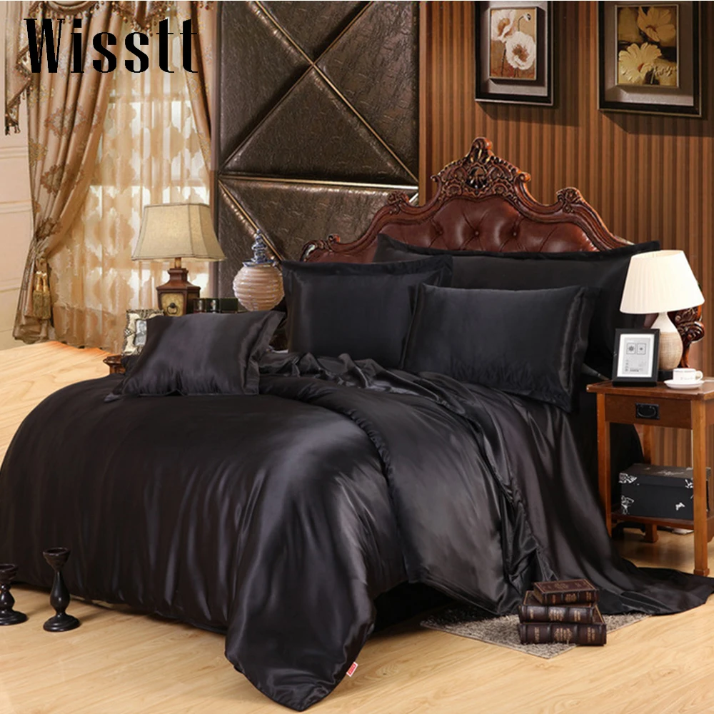 wisstt custom made black luxury bedding sets solid silk wisstt custom made black luxury bedding sets solid silk