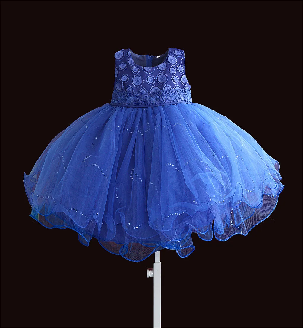 Модное свадебное платье с блестками для маленьких девочек; Детские Вечерние платья на крестины; одежда для малышей на день рождения 1 года; vestido infantil От 6 месяцев до 4 лет