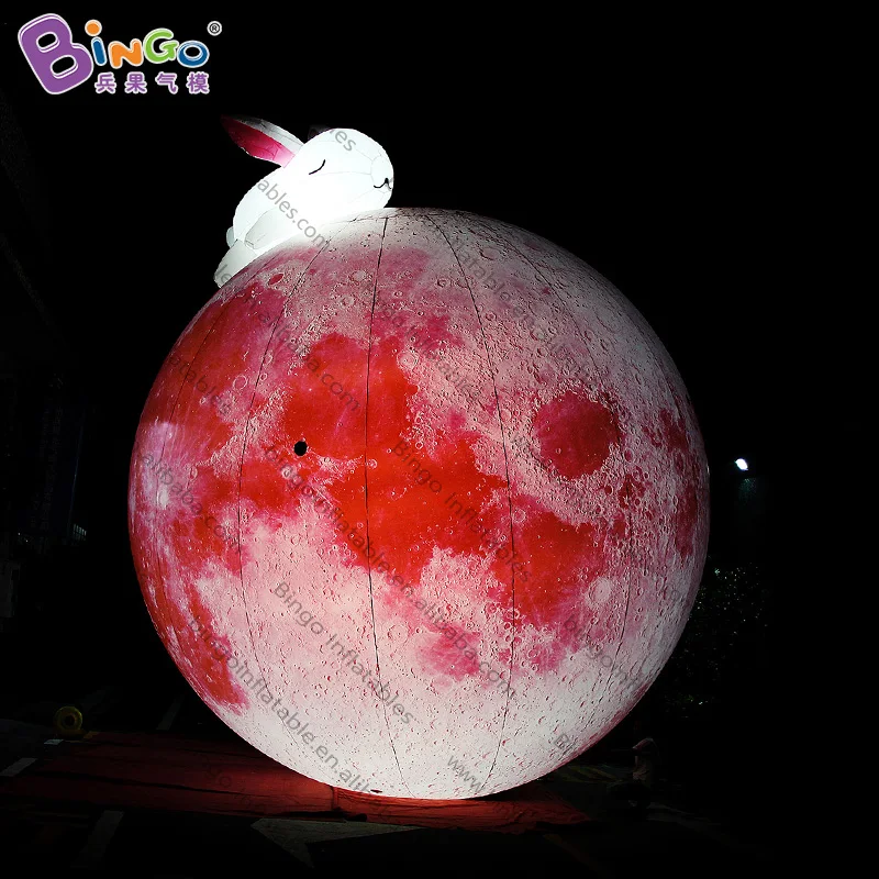 

Led lighting 20ft. inflatable moon ball with rabbit/ 6 meters air-blown moon balloon inflatable for display -inflatable toy