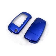 Жесткий Пластик без ключа дистанционного защиты Чехол(глянец синий металлик) для Audi