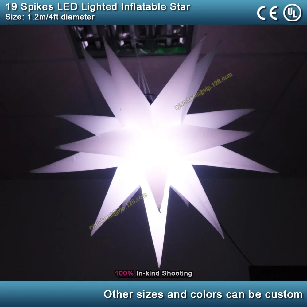 19 spikes LED light inflatable star party events bar club stage decoration inflatable star