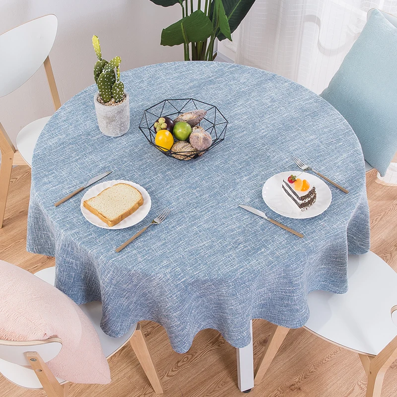  RZCortinas Table Cloth Round Wedding Party Table Cover Cotton Linen Tablecloth Nordic Tea Coffee Ta