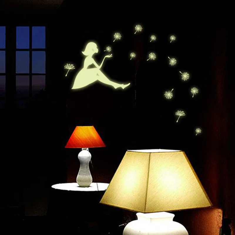Стикер на стену ( девочка звезды) светится ночью|glowing wall stickers|wall stickerwall sticker girl |