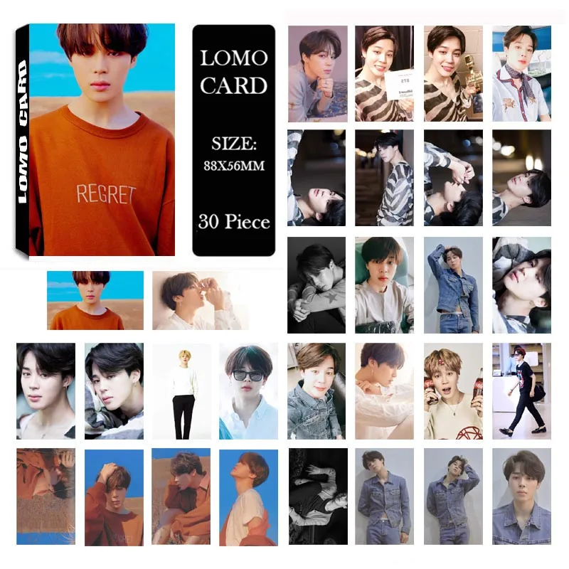 KPOP Bangtan мальчики поддельные любовь себя слеза альбом ломо карты K-POP самодельные бумажные фото карты HD фотокарты LK577 - Цвет: JIMIN 07