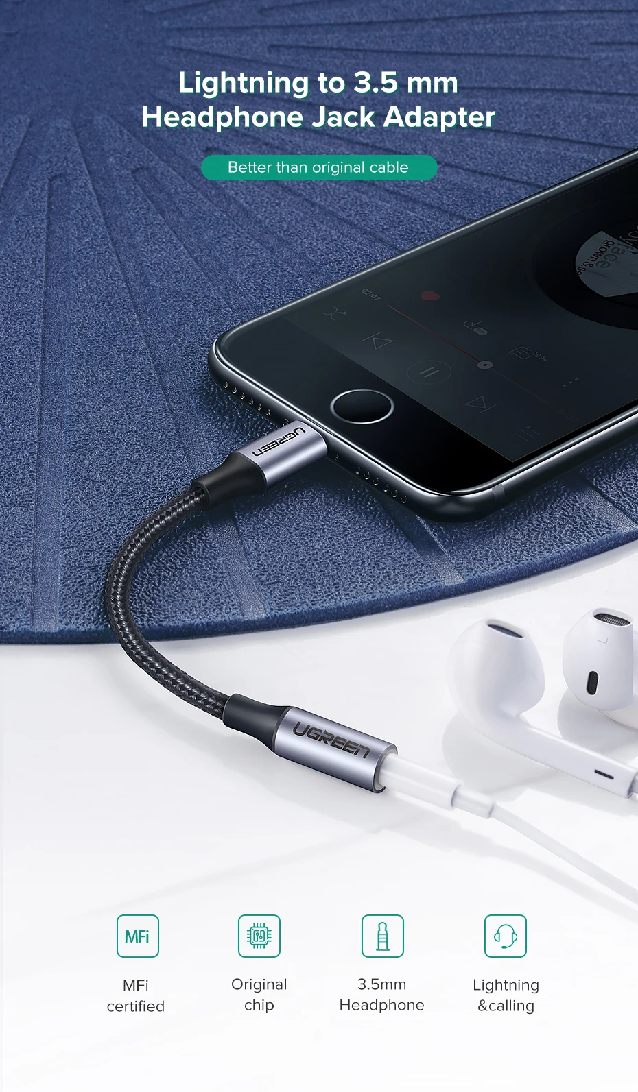 ugreen lightning to 3.5 mm