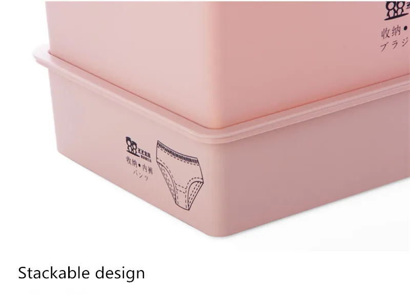 Underwear storage box with lid 10/15 Grids home Wardrobe Drawer Closet Organizer case For Socks Panties Bra