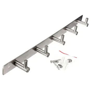 

DSHA New Hot Garderobe Wandgarderobe Garderobenhaken Hakenleiste Edelstahl 5 Haken