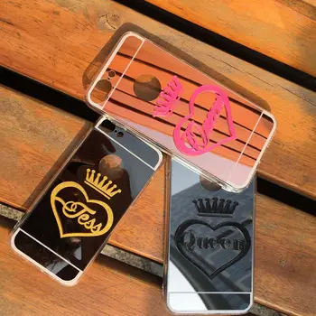 

Unique Custom name letter heart crown mirror phone case cover For Xiaomi Redmi 6 8 note 4 4X 4A 5A note5A pro