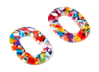 

Acetate Acrylic Earring Charms - Tortoise Shell Earrings - Oval Shaped Pendant - 6pcs/lotr-Code: A21 - 47x35x2.5mm-AC1065-2