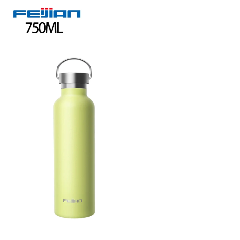 Feijian Sports Thermos bottle Stainless Steel Insulated Outdoor Drinking Water Bottle Vacuum flask travel kettle shaker - Цвет: 750ml yellow