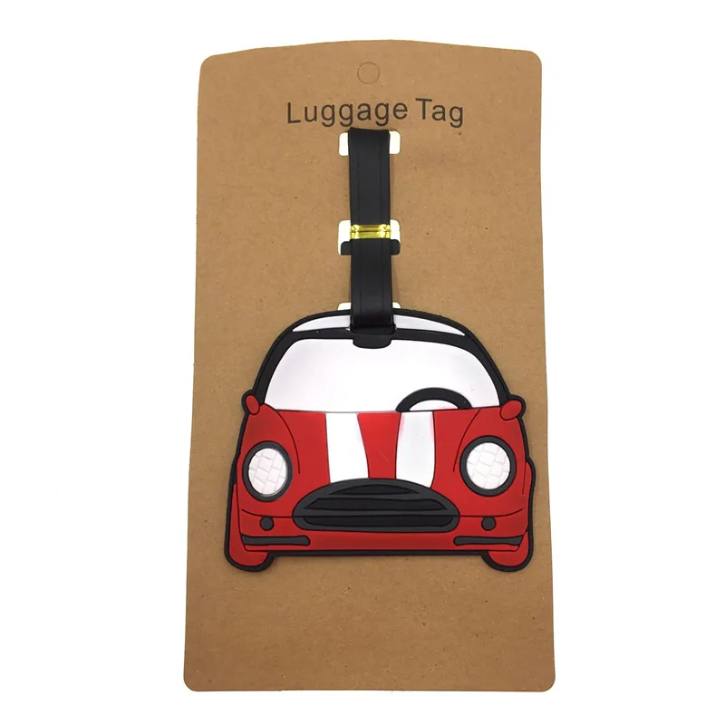 

Cartoon Travel Accessories Small Car Luggage Tags Silica Gel Suitcase Kawaii Cute Portable Label Baggage Boarding Addres Holder