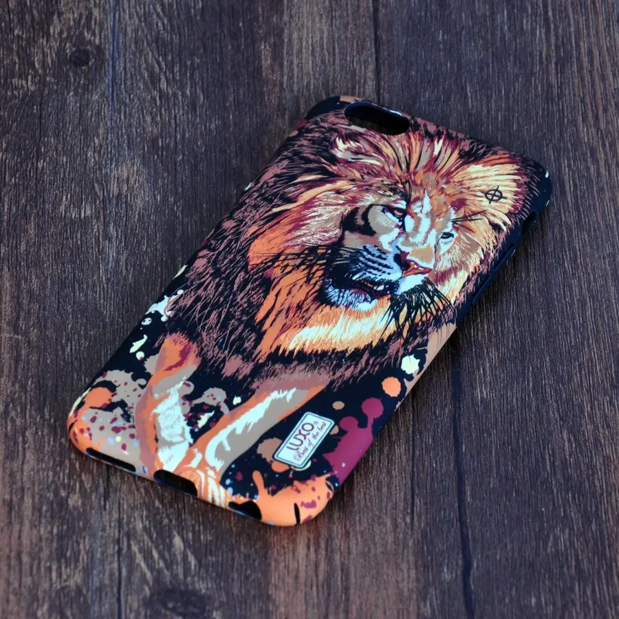 Классический чехол с животными для iPhone 6 S гладкий жесткий накладка тигром волком