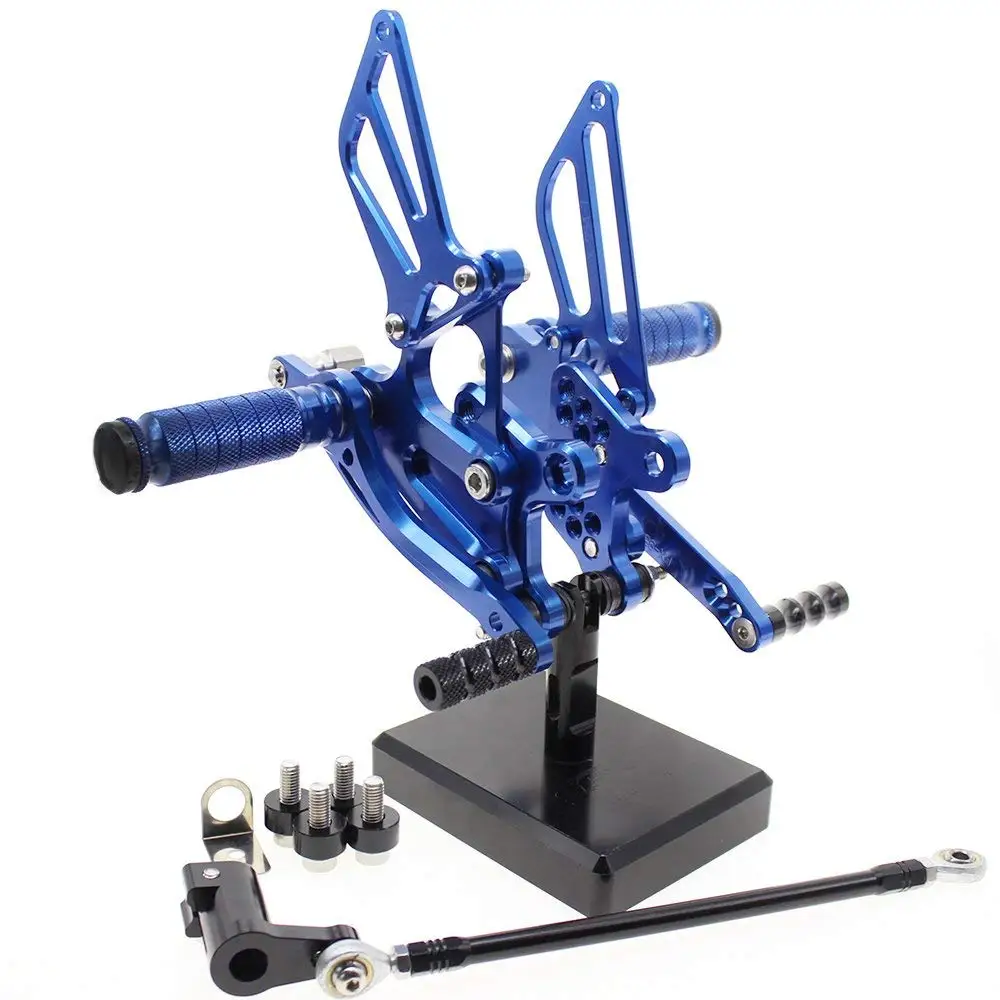 CNC Алюминий Регулируемые задние комплекты для Yamaha YZF R25 R3 MT25- подножки YZF-R25 YZF-R3 MT-25 - Цвет: Синий