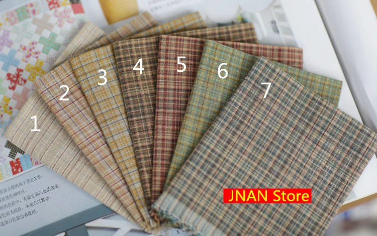 

50cmx70cm High quality cotton twill flannel cloth sanding soft fabric and yarn dyed Plaid Shirt hand-made cloth DIY 230g/m