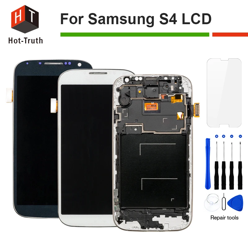 

Hot-Truth Super Quality LCD Display For Samsung Galaxy S4 i9500 i9505 i337 M919 Touch Screen Digitizer Replacement With Frame