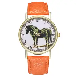 Lover's кварцевые часы Уникальные Одежда с рисунком в виде лошадки для любителей наручных часов Мода кожаный ремешок высокого качества