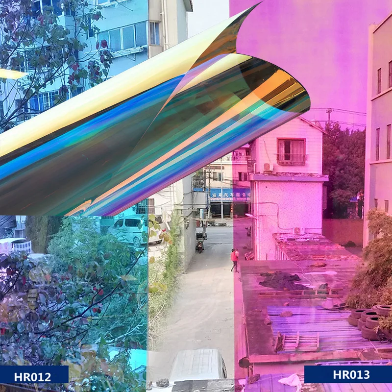 

HOHOFILM 137cm*500cm Rainbow window film Colorful Self Adhesive Film Iridescent Window Tint Home Restaurant office