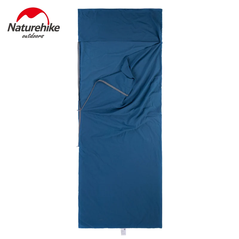 Naturehike один двойной спальный мешок лайнер конверт ультра-легкий портативный хлопок спальный мешок лайнер для кемпинга на открытом воздухе - Цвет: M Bule