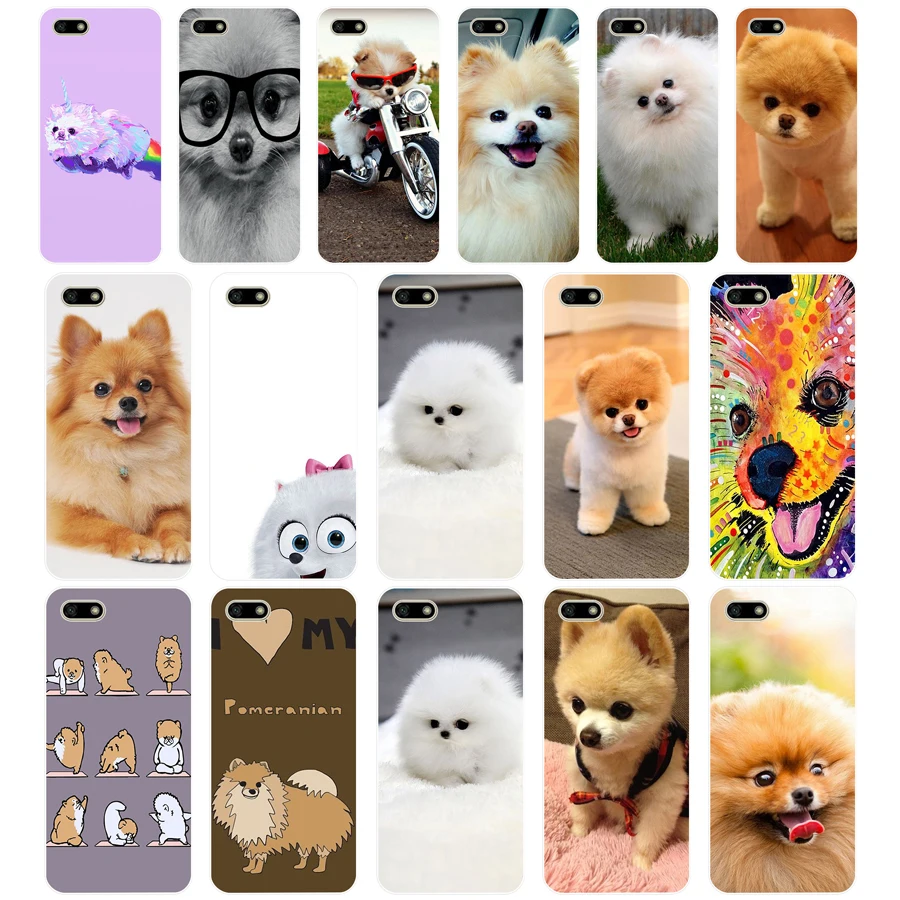 

68G Pomeranian TPU Soft Silicone Case For Huawei Honor 7C 7a 5.7 inch 7x 8x 7a 5.45 Y5 2018 Russian version Cover