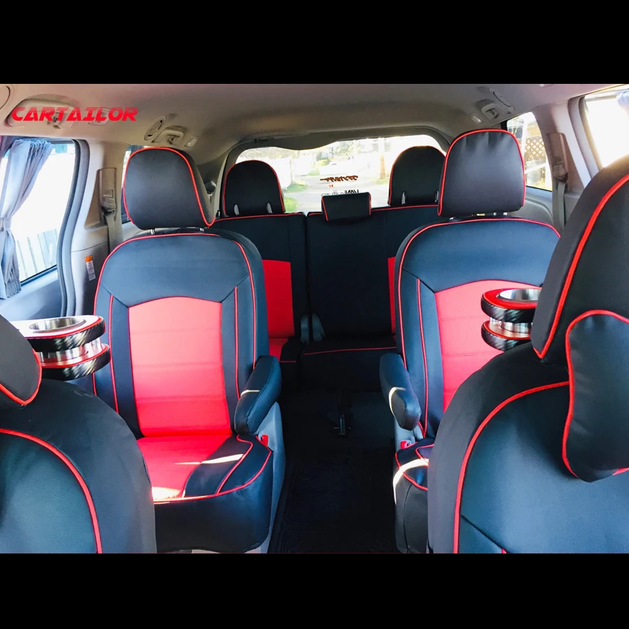 

CARTAILOR Car Seat Cover for Toyota Sienna Seat Covers Cars Styling Seats Protector Cowhide Auto Accessories Set 2004-2019 Year