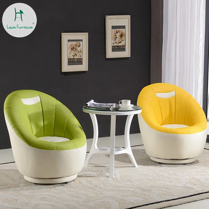 

Louis Fashion Single Lazy Person Sofa Creative Study Leisure Small Rotating Chair Balcony Bedroom