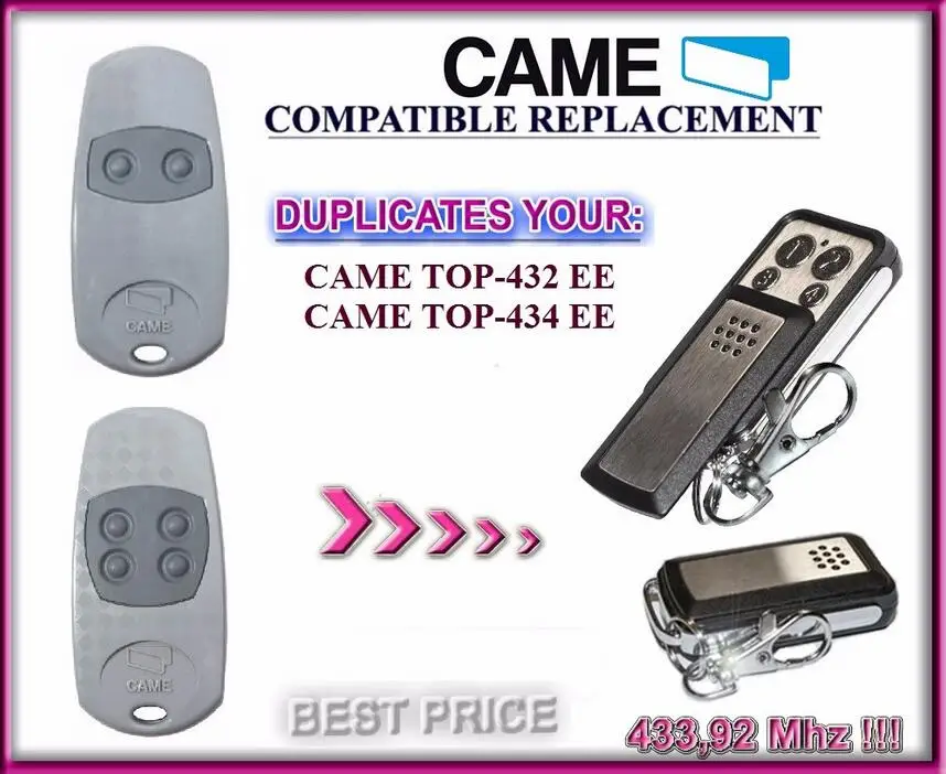 CAME TOP432EE, CAME TOP434EE clone Universal remote control replacement clone duplicator Fixed code 433.92MHZ free shipping hormann marantec came faac 868 3mhz fixed code learning code replacement remote control clone duplicator