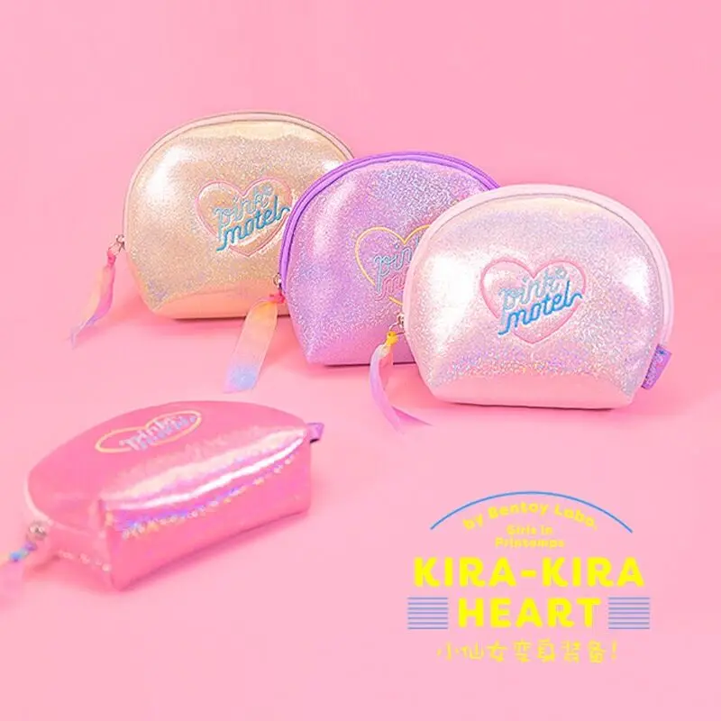 

Moon Emboridery Shinning Cosmetic Cases Portable Make up Bags For Girls Kawaii Travel Pouch Wash Box Shell Lady Handbag Bentoy