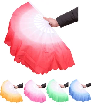 

20pcs Chinese Dance Belly Dance Fan Kung Fu Tai Chi Practice Chinese Indian Performance Big Silk Veil Fan Wedding Party Gift