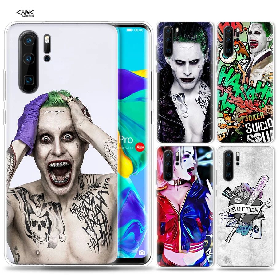 

Case for Huawei P30 P20 P10 P9 Mate 10 20 Lite Pro Mobile Cell Phone Bag P Smart Z 2019 Plus Suicide Squad Joker Harley Quinn P8