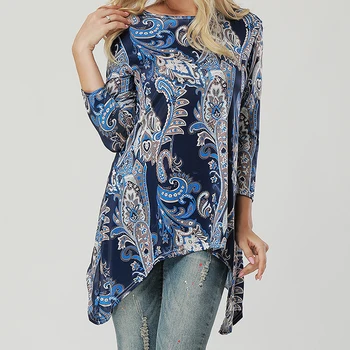 

Plus Size Blusas Femininas 2017 Autumn Women Blouses Long Sleeve O Neck Solid Shirts Slim Asymmetrical Side Bandage Tops