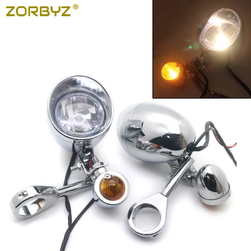 ZORBYZ 39mm/41mm/49mm Motorcycle Chrome Turn Signal Driving Spot Fog