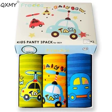 3 шт./партия, трусы для маленьких мальчиков, боксеры с мультяшными автомобилями для подростков, детские хлопковые шорты для мальчиков, От 3 до 14 лет