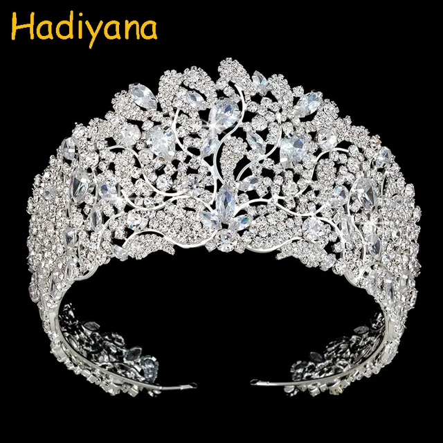 Hadiyana блестящая корона принцессы из страз диадема для женщин