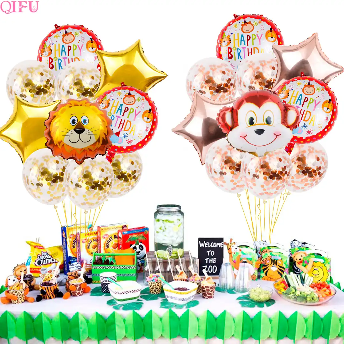 Animal Ballons Jungle Party Set Decorations Birthday Party Baby
